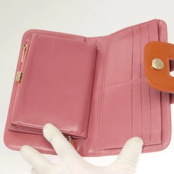 CHANEL Choco Bar Wallet Enamel Orange Gold CC Auth - Picture 10 of 15